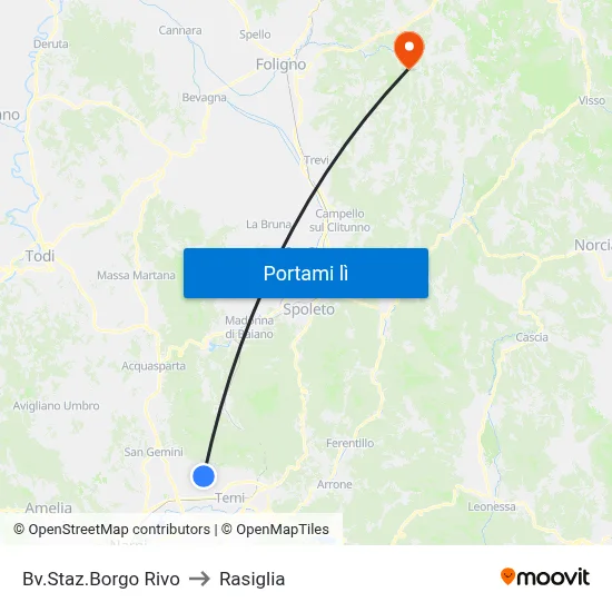 Bv.Staz.Borgo Rivo to Rasiglia map