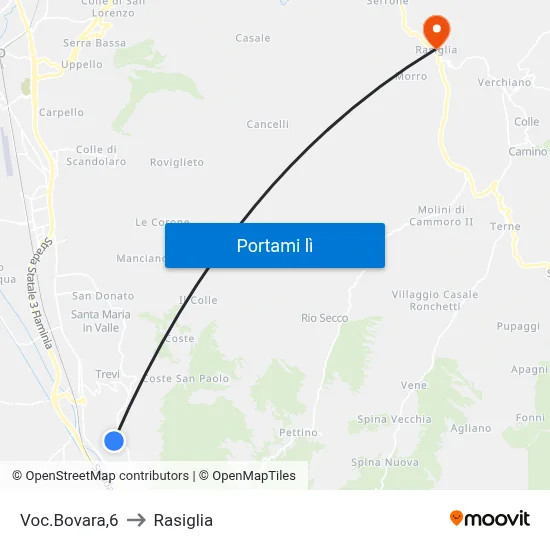 Voc.Bovara,6 to Rasiglia map