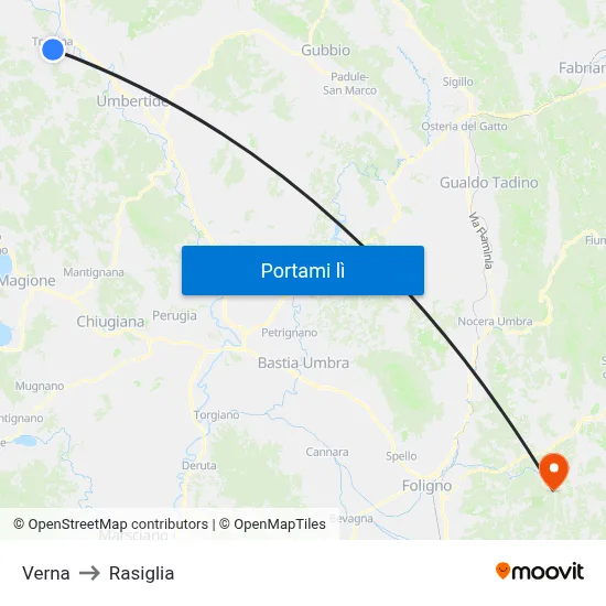 Verna to Rasiglia map