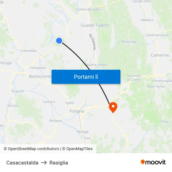 Casacastalda to Rasiglia map
