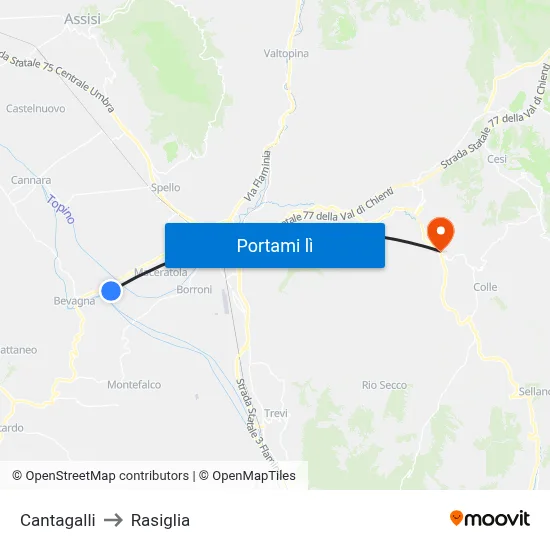 Cantagalli to Rasiglia map