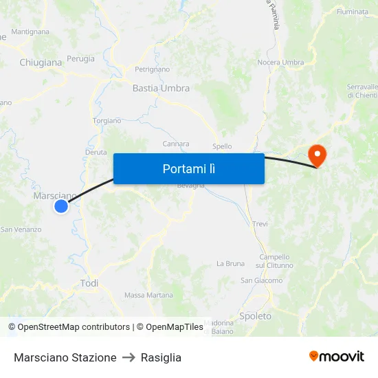 Marsciano Stazione to Rasiglia map