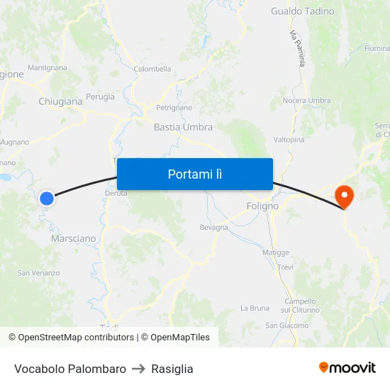 Vocabolo Palombaro to Rasiglia map