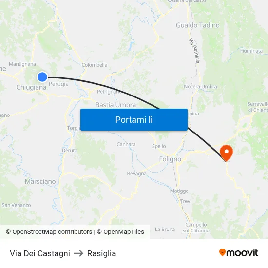 Via Dei Castagni to Rasiglia map