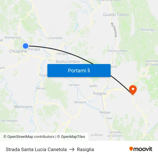 Strada Santa Lucia Canetola to Rasiglia map