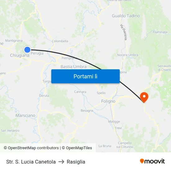 Str. S. Lucia Canetola to Rasiglia map