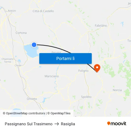 Passignano Sul Trasimeno to Rasiglia map
