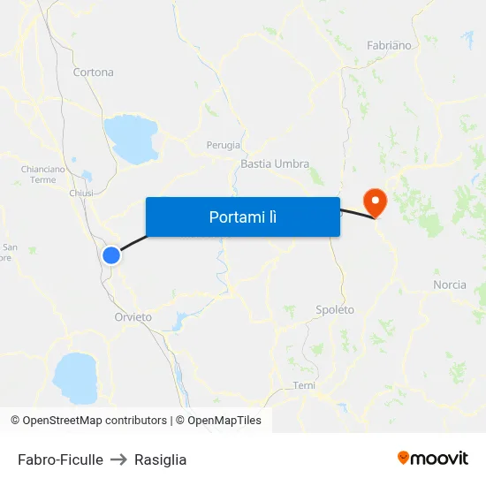 Fabro-Ficulle to Rasiglia map
