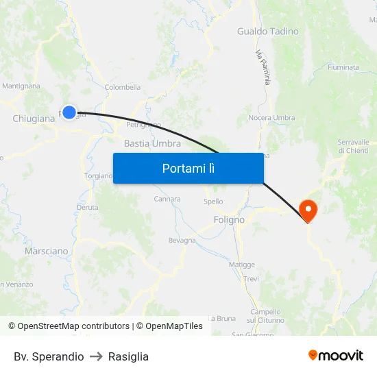 Bv. Sperandio to Rasiglia map