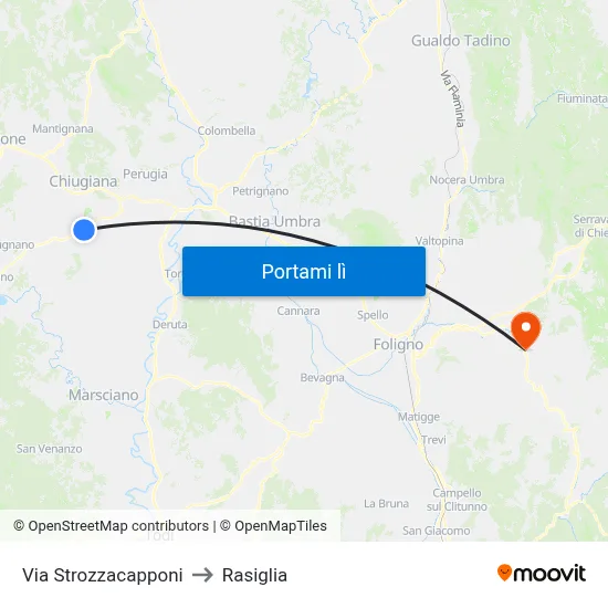 Via Strozzacapponi to Rasiglia map