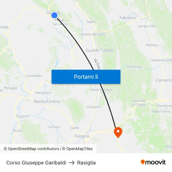 Corso Giuseppe Garibaldi to Rasiglia map