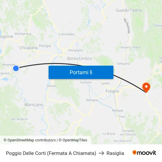 Poggio Delle Corti (Fermata A Chiamata) to Rasiglia map