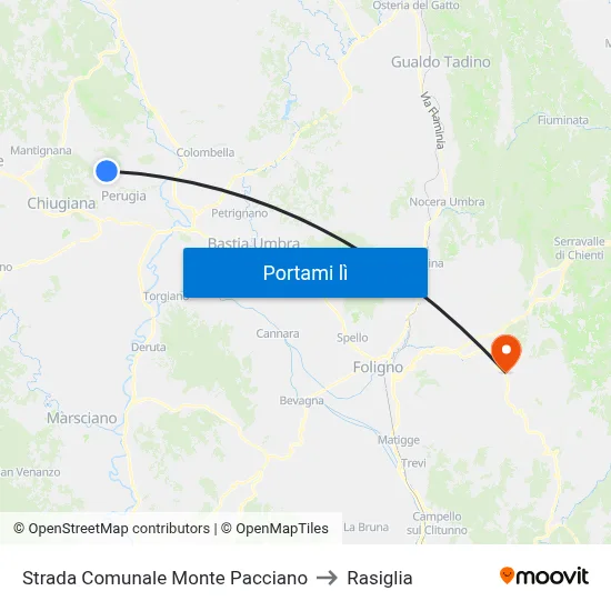 Strada Comunale Monte Pacciano to Rasiglia map