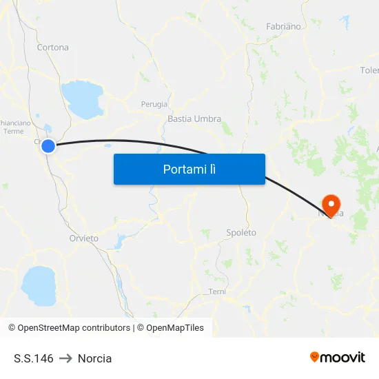 S.S.146 to Norcia map