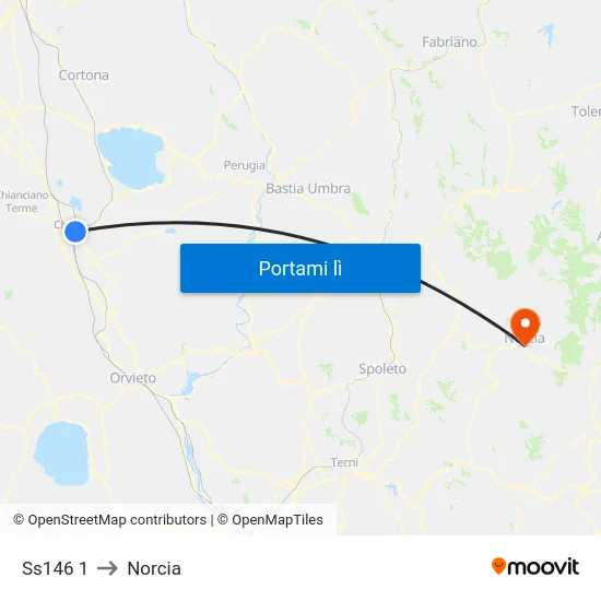 Ss146 1 to Norcia map