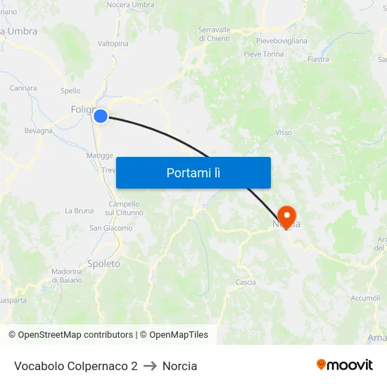 Vocabolo Colpernaco 2 to Norcia map
