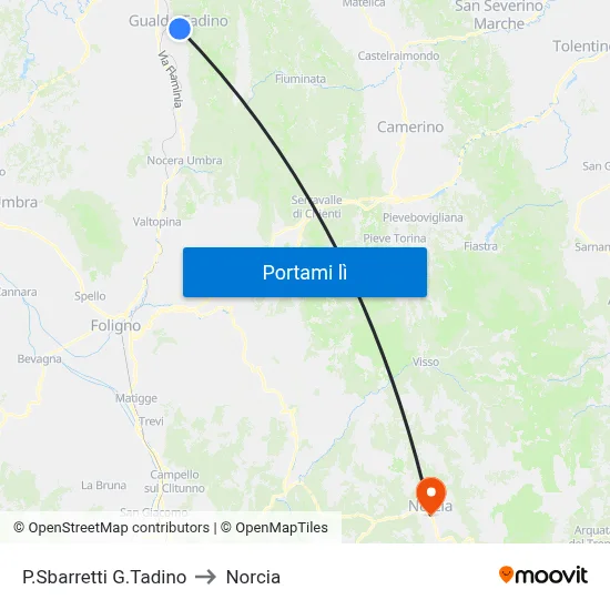 P.Sbarretti G.Tadino to Norcia map