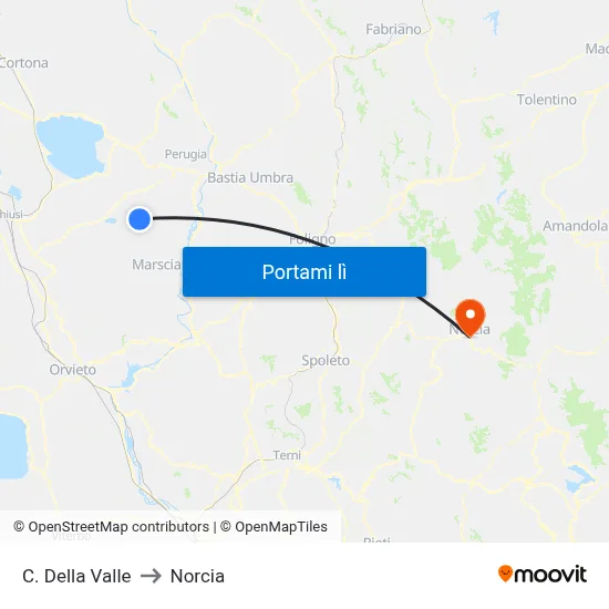 C. Della Valle to Norcia map