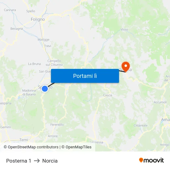 Posterna 1 to Norcia map
