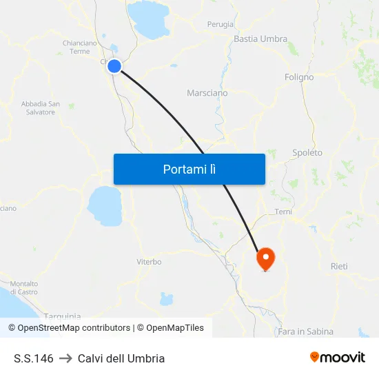 S.S.146 to Calvi dell Umbria map