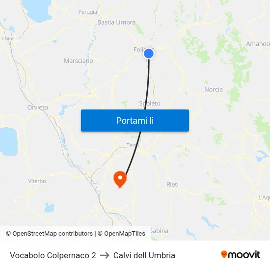 Vocabolo Colpernaco 2 to Calvi dell Umbria map