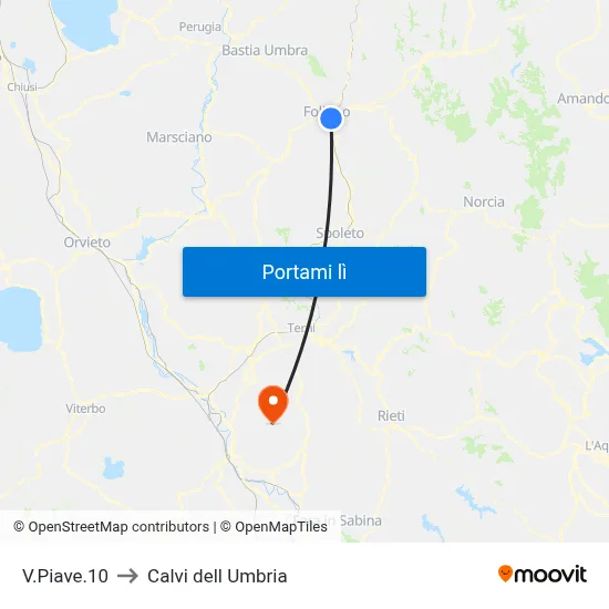 V.Piave.10 to Calvi dell Umbria map