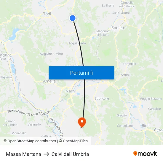 Massa Martana to Calvi dell Umbria map