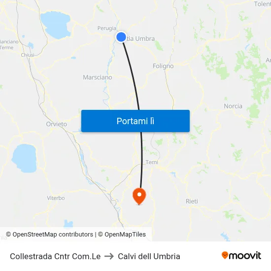 Collestrada Cntr Com.Le to Calvi dell Umbria map