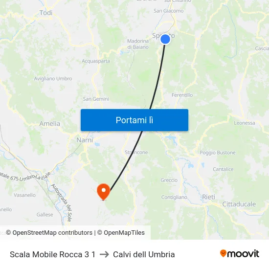 Scala Mobile Rocca 3 1 to Calvi dell Umbria map