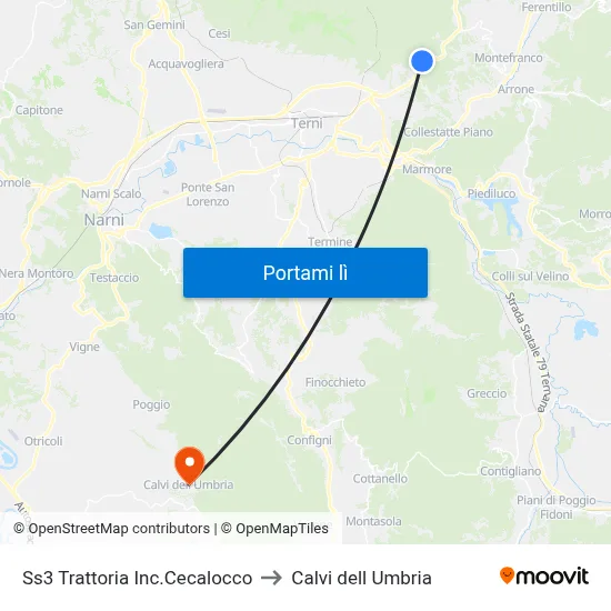 Ss3 Trattoria Inc.Cecalocco to Calvi dell Umbria map