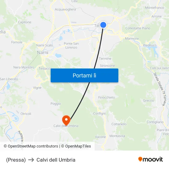(Pressa) to Calvi dell Umbria map