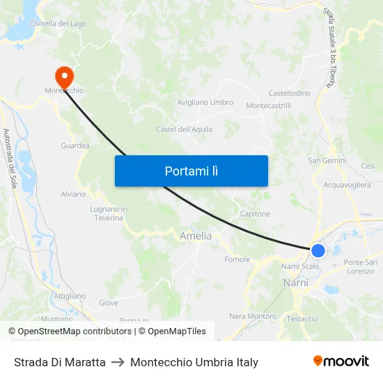 Strada Di Maratta to Montecchio Umbria Italy map