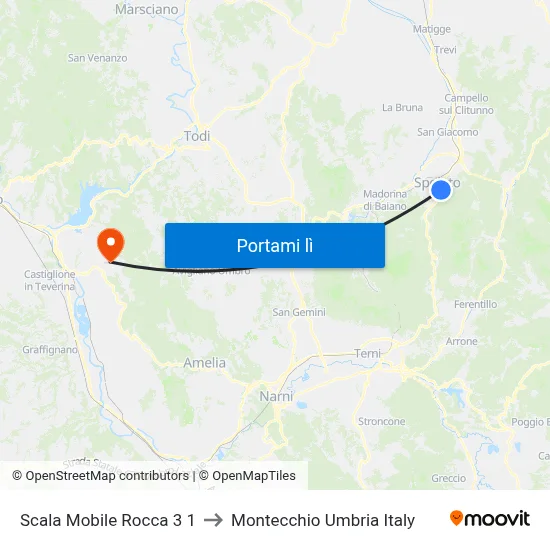 Scala Mobile Rocca 3 1 to Montecchio Umbria Italy map