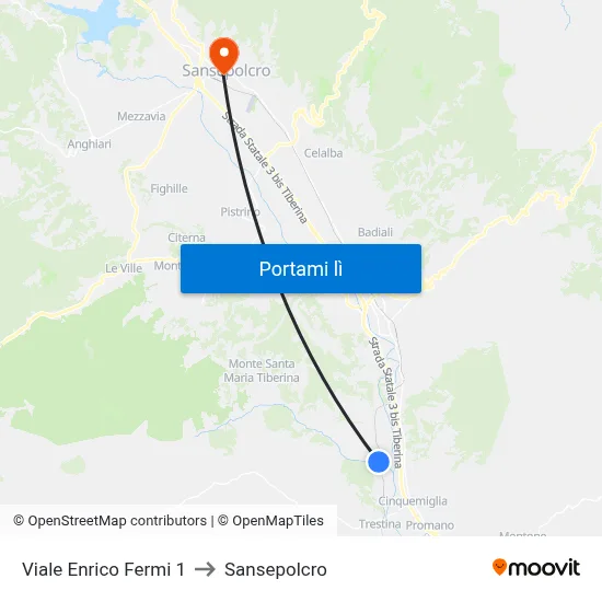 Viale Enrico Fermi 1 to Sansepolcro map