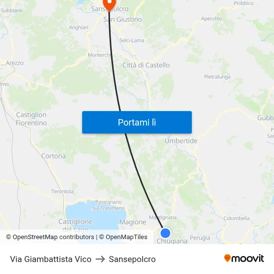 Via Giambattista Vico to Sansepolcro map