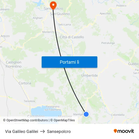 Via Galileo Galilei to Sansepolcro map