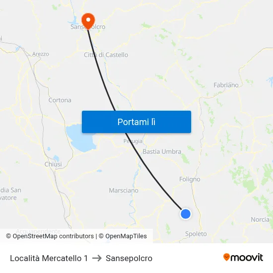 Località Mercatello 1 to Sansepolcro map
