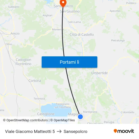 Viale Giacomo Matteotti 5 to Sansepolcro map