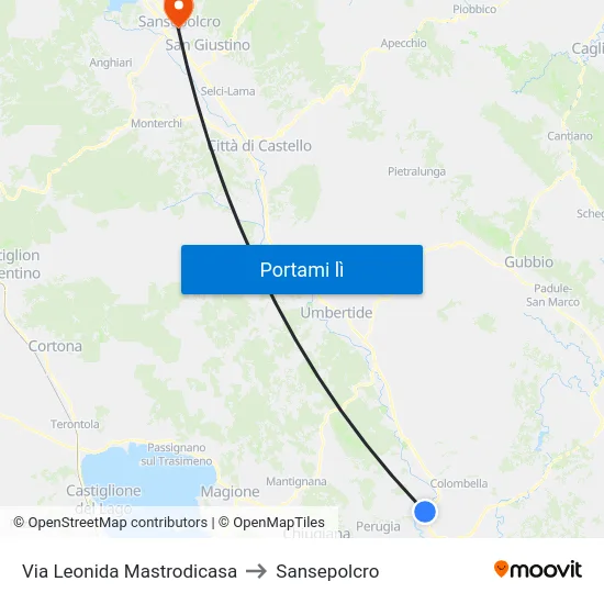 Via Leonida Mastrodicasa to Sansepolcro map