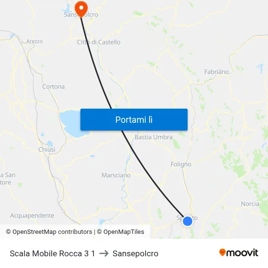 Scala Mobile Rocca 3 1 to Sansepolcro map