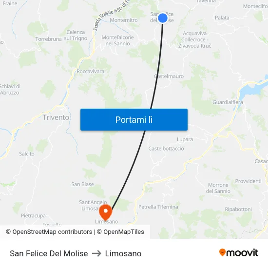 San Felice Del Molise to Limosano map