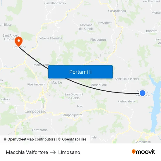 Macchia Valfortore to Limosano map