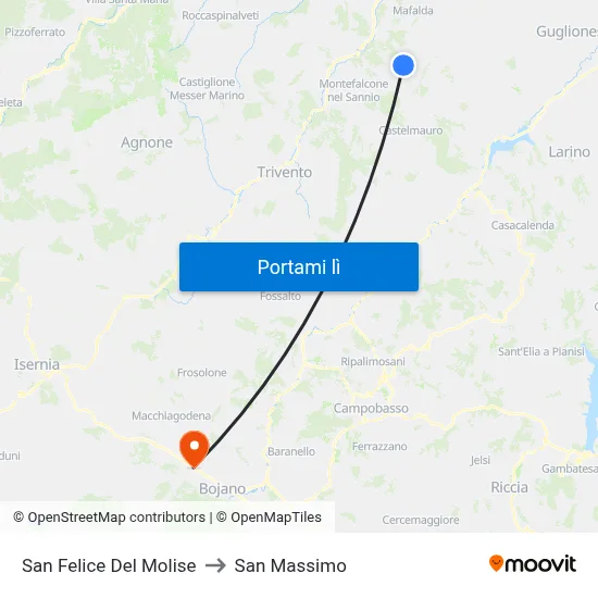 San Felice Del Molise to San Massimo map