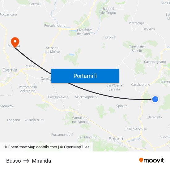 Busso to Miranda map