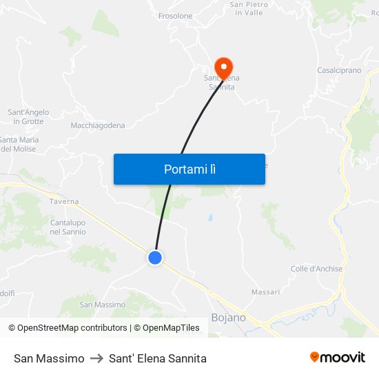 San Massimo to Sant' Elena Sannita map