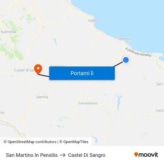 San Martino In Pensilis to Castel Di Sangro map
