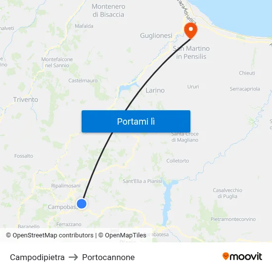 Campodipietra to Portocannone map