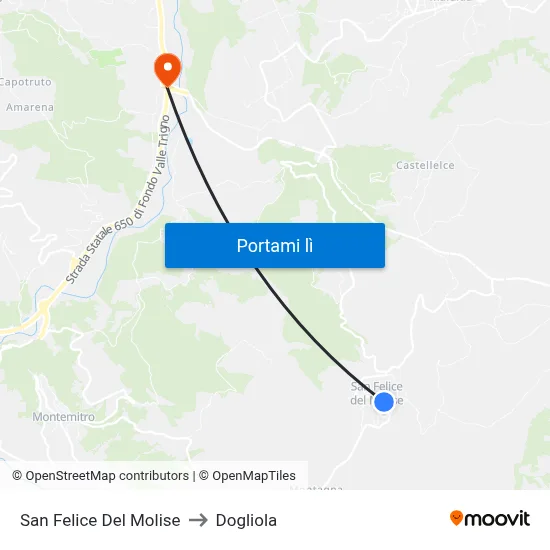San Felice Del Molise to Dogliola map