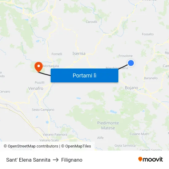 Sant' Elena Sannita to Filignano map