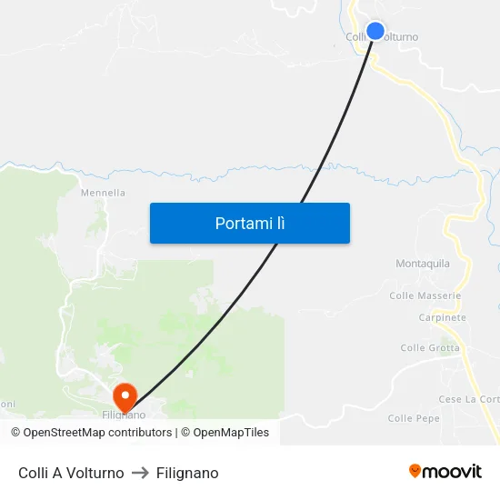 Colli A Volturno to Filignano map